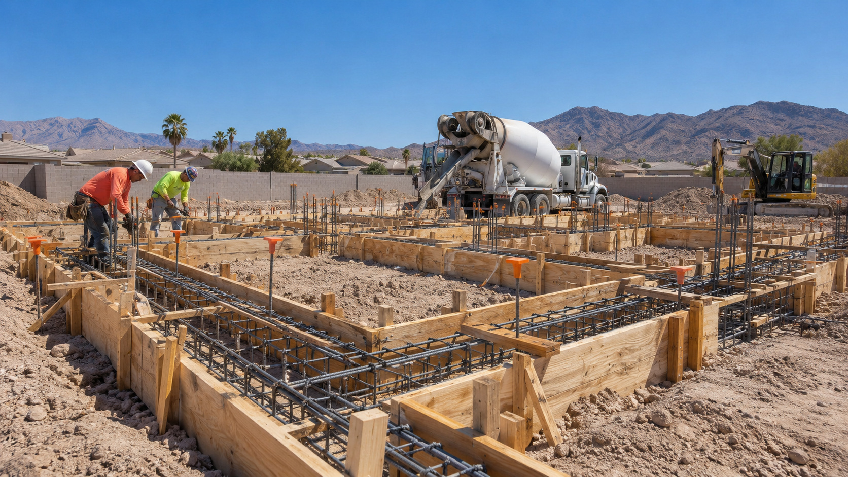Concrete foundation and footing work